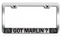 Got Marlin Fishing Chrome Metal License Plate Frame Tag Holder E24 