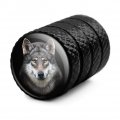 Grey Wolf Head Valve Stem Caps For Tire Rim Wheel Aluminum Black