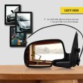 Ocpty Black Left Side Mirror Fit For 2003-2005 Ford E-150 Club Wagon Smooth Glass Manual Fold Non-heated