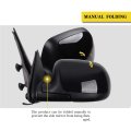 Ocpty Black Left Side Mirror Fit For 2003-2005 Ford E-150 Club Wagon Smooth Glass Manual Fold Non-heated
