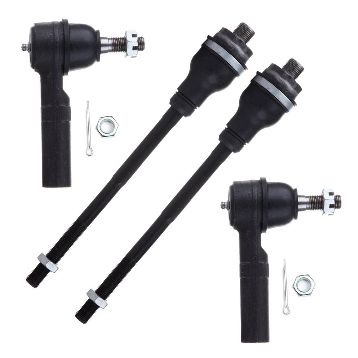 4 Piece Front Inner And Outer Tie Rod End Kit Es3488 Es3609 For Chevrolet Avalanche Silverado Suburban Tahoe Gmc Sierra Yukon