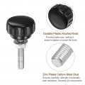 Uxcell 4 Set M6 X 30mm Male Thread Knurled Knobs Thumb Screws With Nuts Washers Clamping Knob Grip 25mm Plastic Head Hand