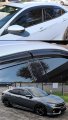 Type-r 3d Wavy Jdm Mug Style Window Visor Rain Guard Deflector Compatible With 2016-2021 Honda Civic Fk4 Fk7 Fk8 5dr Hatchback