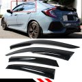 Type-r 3d Wavy Jdm Mug Style Window Visor Rain Guard Deflector Compatible With 2016-2021 Honda Civic Fk4 Fk7 Fk8 5dr Hatchback