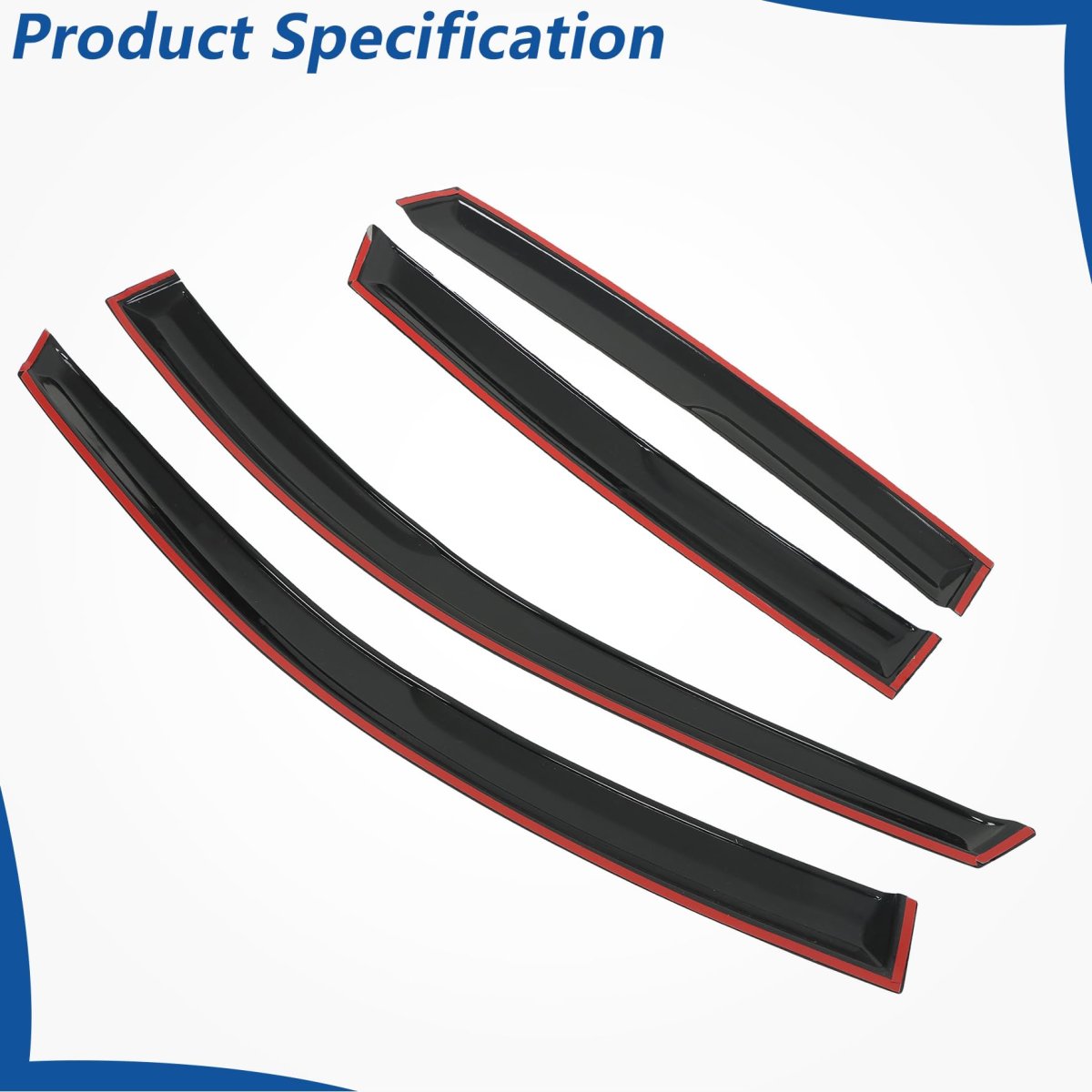Window Visors Shade Sun Rain Wind Guards 4 Pieces Glossy Black Acrylic Replacement For Honda Cr-v 2007 2008 2009 2010 2011