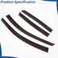 Window Visors Shade Sun Rain Wind Guards 4 Pieces Glossy Black Acrylic Replacement For Honda Cr-v 2007 2008 2009 2010 2011