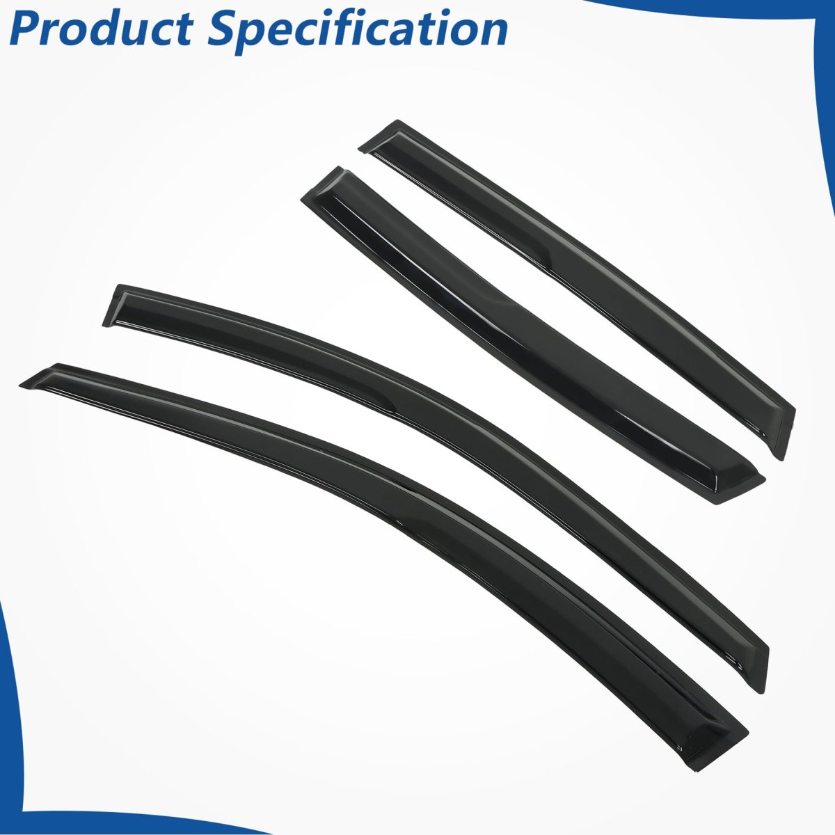 Window Visors Shade Sun Rain Wind Guards 4 Pieces Glossy Black Acrylic Replacement For Honda Cr-v 2007 2008 2009 2010 2011
