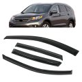 Window Visors Shade Sun Rain Wind Guards 4 Pieces Glossy Black Acrylic Replacement For Honda Cr-v 2007 2008 2009 2010 2011 