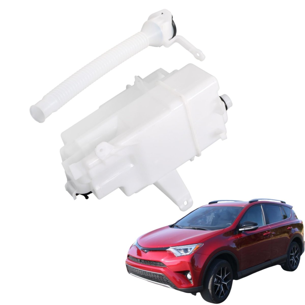 Windshield Washer Fluid Reservoir Tank With Motor Tube And Sensor Hole White Replacement For Rav4 2013-2018 85315-0r030