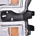 G-plus Headlights Assembly Compatible With 2015-2017 Ford F150 Not Models Led Or Hid Headlamp Passenger Side Clear Lens Chrome