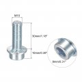 Uxcell M10x30mm Flanged Socket Head Cap Screws 5pcs 8 Grade Carbon Steel Hex Serrated Flange Bolts Machine