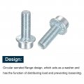 Uxcell M10x30mm Flanged Socket Head Cap Screws 5pcs 8 Grade Carbon Steel Hex Serrated Flange Bolts Machine