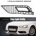 X Autohaux Pair Front Fog Light Mesh Grille Honeycomb Type Grill Cover For Audi A4 B8 5 13-16 8k0807681k 8k0807682k Black