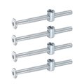 4pcs Bed Frame Bolts M6 X 75mm Hex Socket Head Screws Barrel Nuts Bunk Furniture With Rice-shaped Nut For Chairs Cots Silver 