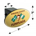 Big Bang Theory Sheldon Cooper Fun With Flags Oval Tow Trailer Hitch Cover Plug Insert