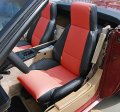 Iggee Chevy Corvette C4 Standard Base 1984-1993 Black Red Artificial Leather Custom Made Original Fit Seat Cover 