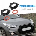 A Absopro H7 Led Headlight Adapter Bulb Retainer Holder Front Side For Hyundai Veloster 2012-2016 Black 2pcs