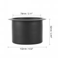 X Autohaux 2pcs Aluminum Alloy Bottle Cup Drink Holder Insert Replacement Black For Marine Boats Rvs