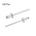 Blind Rivets Aluminum Pull Core Decoration 4mm Diameter 8mm Grip Length Silver Tone 120pcs