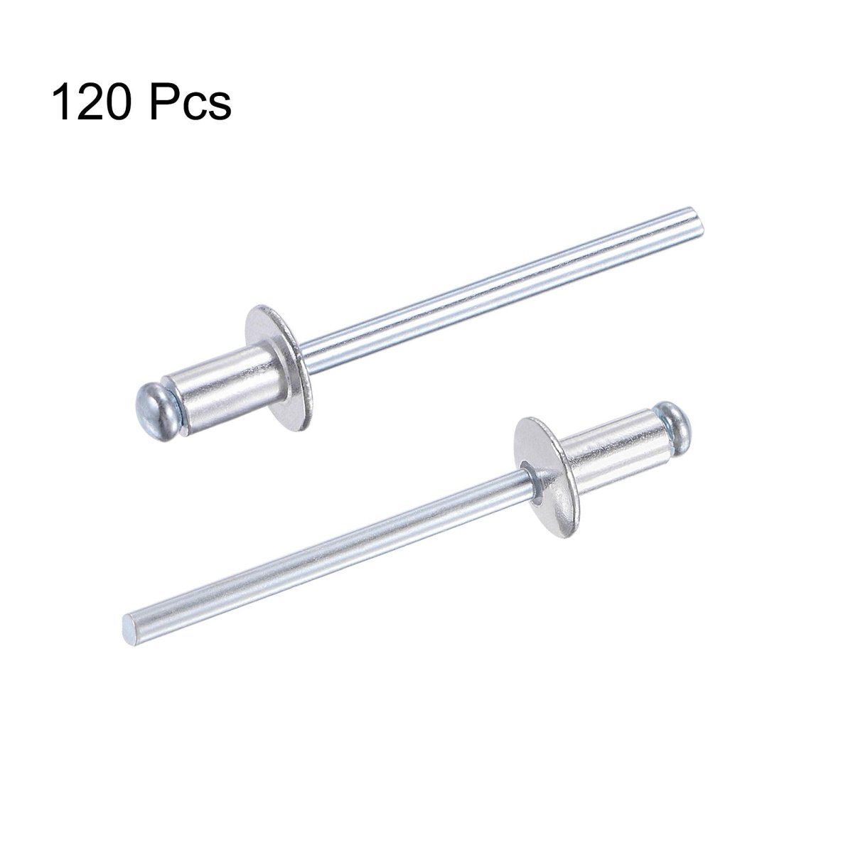 Blind Rivets Aluminum Pull Core Decoration 4mm Diameter 8mm Grip Length Silver Tone 120pcs