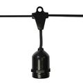 E26 B 2518-s String Light Socket 120v 37 Ft Length Medium Base Molded Stringer And Sockets 5 In Suspended Ul Certified 