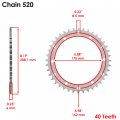 Caltric O-ring Drive Chain And Sprockets Kit Compatible With Yamaha Warrior 350 Yfm350x 1989 1990 1991-2004