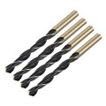 4pcs Straight Shank Twist Drill Bits 9mm Gold Titanium Black Nitride Coated High Speed Steel Hss 4341 With For Stainless Alloy 