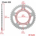 Caltric Rear Wheel Chain Sprocket Compatible With Honda Cbr600 F4 1999 2000 45 Teeth