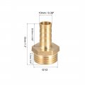 Uxcell Brass Hose Barb Fitting Connector 10mm X G1 2 Male Pipe Adapter