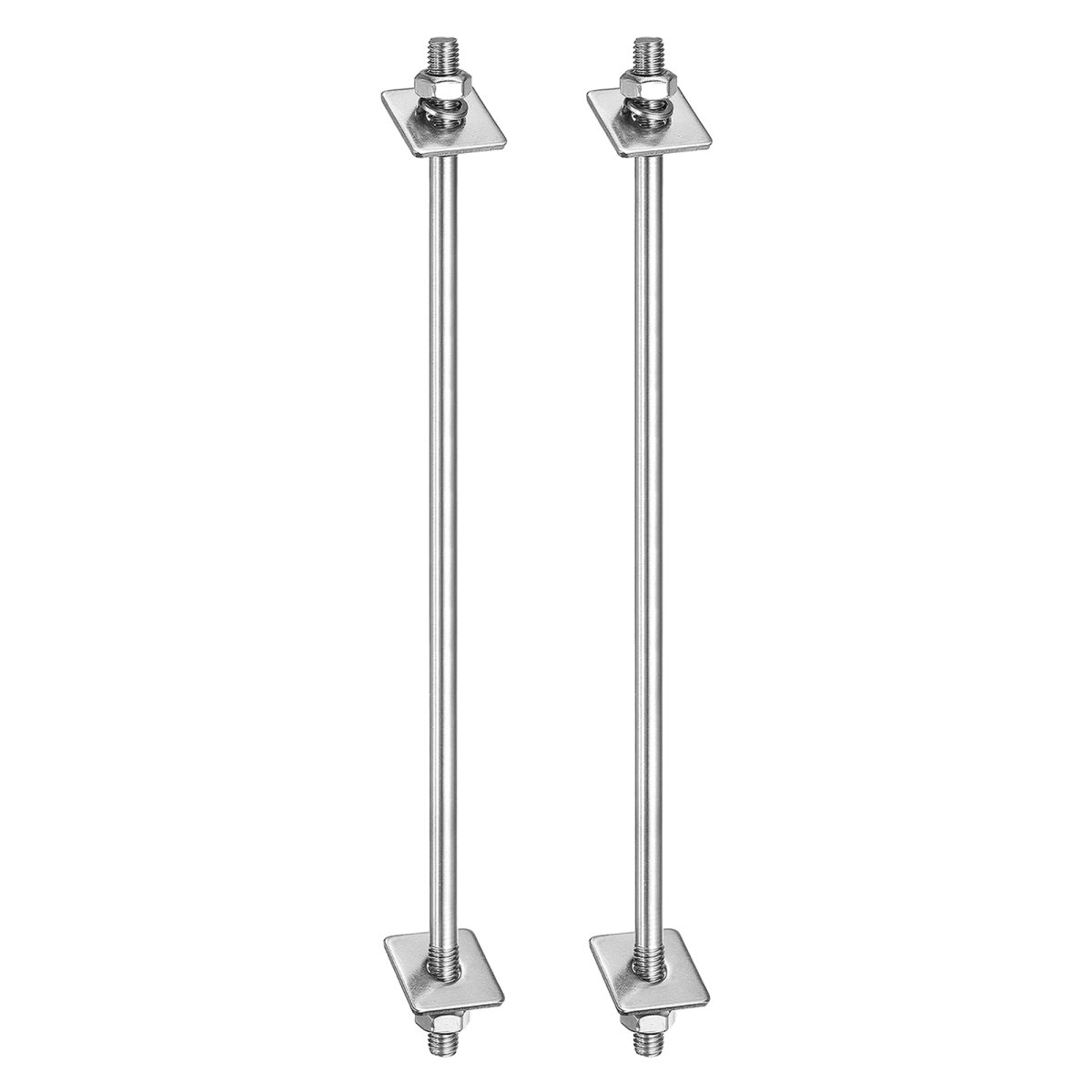 2pcs M8x240mm 304 Stainless Steel Double End Threaded Stud Screw Bolt With Nuts Square Flat Washers Spring For House