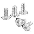M6x12mm Flat Round Head Phillips Screws 12pcs 304 Stainless Steel Drive Machine Full Thread Bright Finish Furniture Connection 
