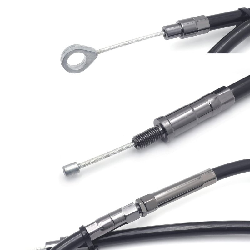 Black Vinyl Coated 10 In Extended Clutch Cable For H-d Sportster Efi Superlow 2004 To 2020 And Big Twin Models 1987 2006