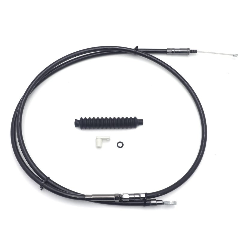 Black Vinyl Coated 10 In Extended Clutch Cable For H-d Sportster Efi Superlow 2004 To 2020 And Big Twin Models 1987 2006