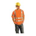 Lux-ssetp3-ol High Visibility Orange Wicking T Shirt With Pocket Class 3 Ansi Short Sleeve Spun Polyester Safety Large 