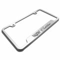 Au-tomotive Gold Laser Etched Logo Cut-out License Plate Frame For Cadilac Silver