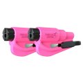 Resqme Pack Of 2 The Original Emergency Keychain Car Escape Tool 2-in-1 Seatbelt Cutter And Window Breaker Pink Compact Safety 