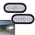 Astra Depot 8pcs 6 Oval Clear Lens Sealed 24-led White Truck Trailer Rv Reverse Backup Tail Light Wiring Plug Kit