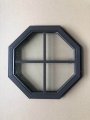 18a Octagon Window Brown Flush With Grid Tempered Glass Great For Barns Sheds And Playhouses 