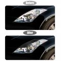 X Autohaux 1 Pair Headlight Eye Lid Cover Decoration Styling Sticker For Nissan 350z 2003-2008 Carbon Fiber Pattern Eyebrows