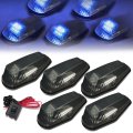 Auto Dynasty For Ford F150-f450 5 X Led Cab Roof Top Lights Wiring Switch Smoked Housing Blue 