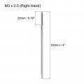 Uxcell Metric Thread Tap M3 X 0 5 H2 100mm Extra Long Straight Flute Screw Milling Machine Taps Threading Tapping Repair Tool