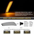 Vipmotoz Front Amber Full Led Side Marker Lights Lamps Compatible With 2003-2007 Cadillac Cts Clear Lens Chrome Housing Driver