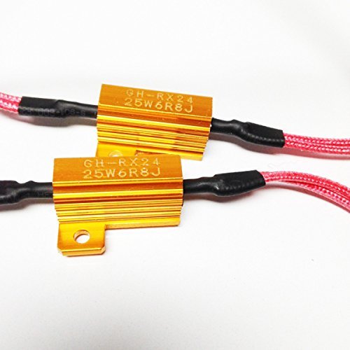 Semt Load Resistors For Led Turn Signals 25w 8ohm Wired Resistor To Fix Hyper Flash And Fast Flashing Cars Bikes Gold Aluminum