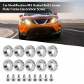 License Plate Holder Car Modification M6 Gasket Bolt Frame Decoration Screw Silver