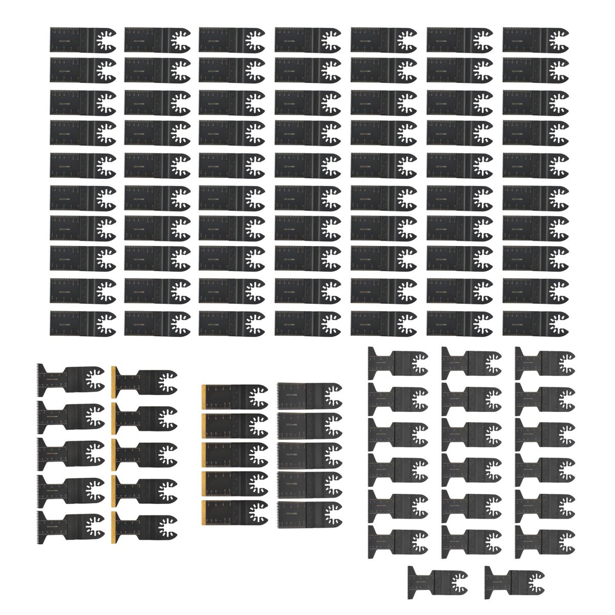 110 Piece Oscillating Tool Blades Set High Carbon Steel And Titanium Saw With Japanese Tooth Design 3 Adapters For Wood Metal