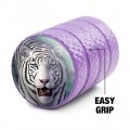 White Tiger And Cub Valve Stem Caps For Tire Rim Wheel Aluminum Purple