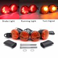 Httmt- Front Rear Both Side Amber Led Running Brake Turn Signal Glossy Black Indicator Light Compatible With H-d Xl 883 1200