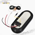 Partsam 2pcs 6 7 Inch Oval Red Stop Turn Tail Lights And White Backup Kit 12 Diodes W Rubber Grommets 3-prong Wire Pigtails
