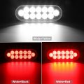 Partsam 2pcs 6 7 Inch Oval Red Stop Turn Tail Lights And White Backup Kit 12 Diodes W Rubber Grommets 3-prong Wire Pigtails