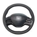 Loncky Black Genuine Leather Custom Fit Oem Car Steering Wheel Cover For Honda Civic 2006 2007 2008 2009 Parts Interior